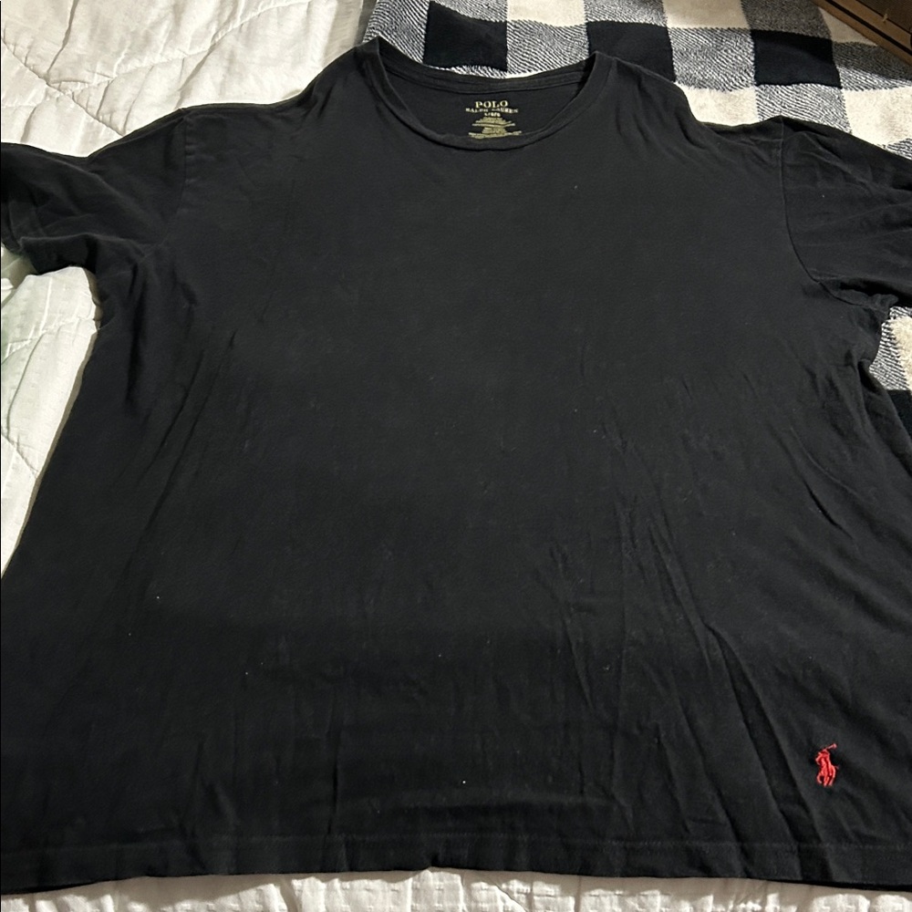 Polo by Ralph Lauren Men's Black Tee with Red Logo